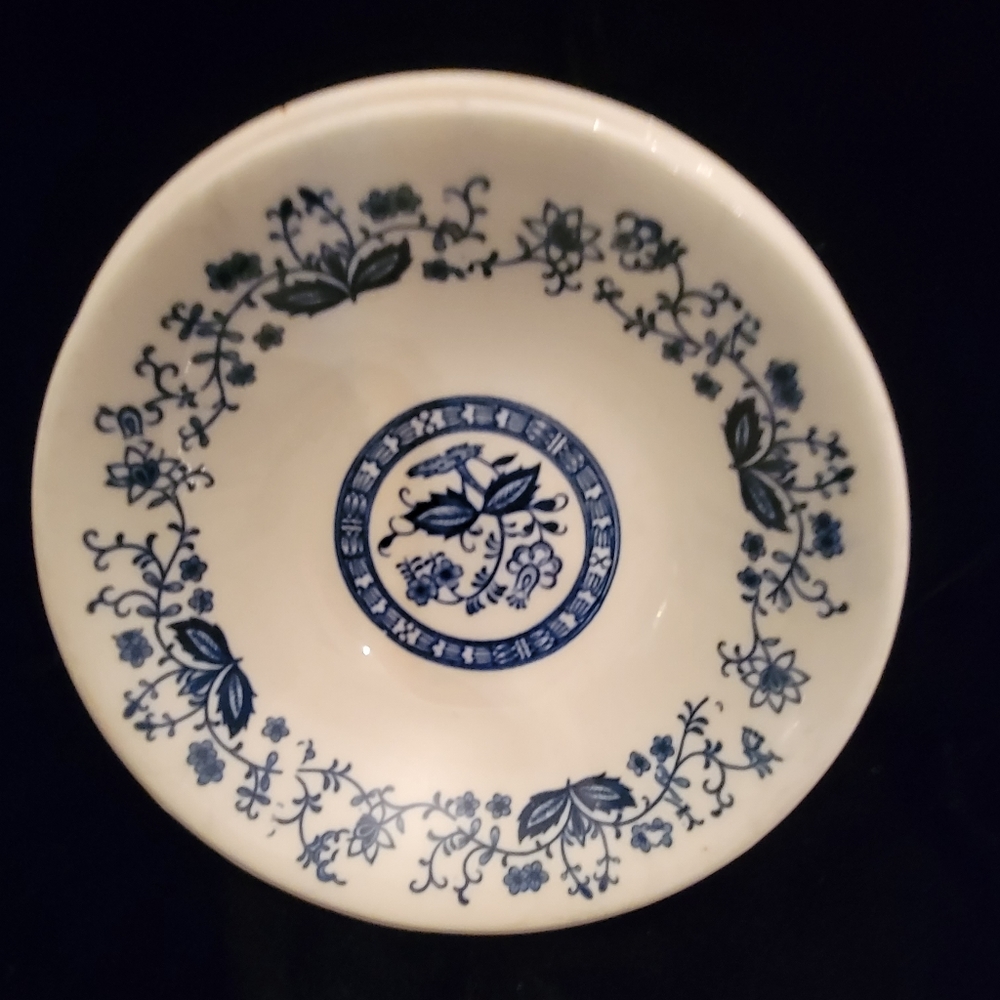 Vintage BLUE ONION Coupe SOUP/CEREAL BOWL, 6" w/Inner Blue Band. Set of 2.